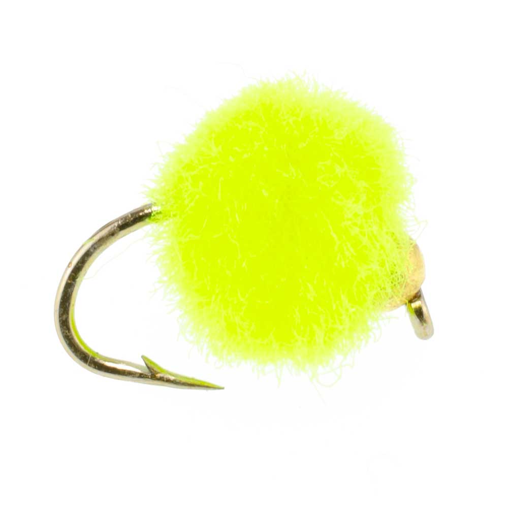 3 Pack Bead Head Hot Chartreuse Egg Fly - Hook Size 16