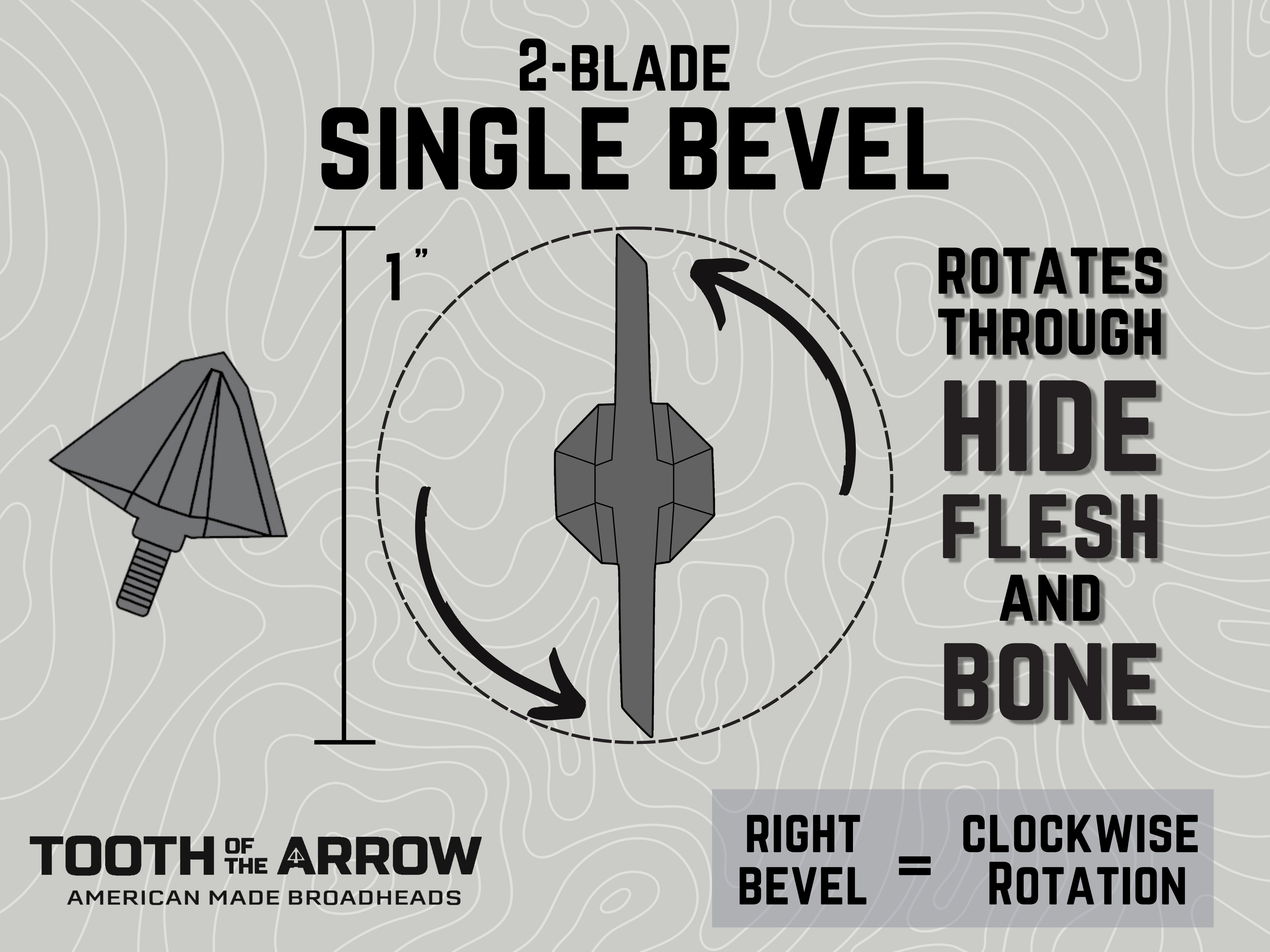 TOTA | 100 grain broadhead | 1-inch single bevel | fixed blade