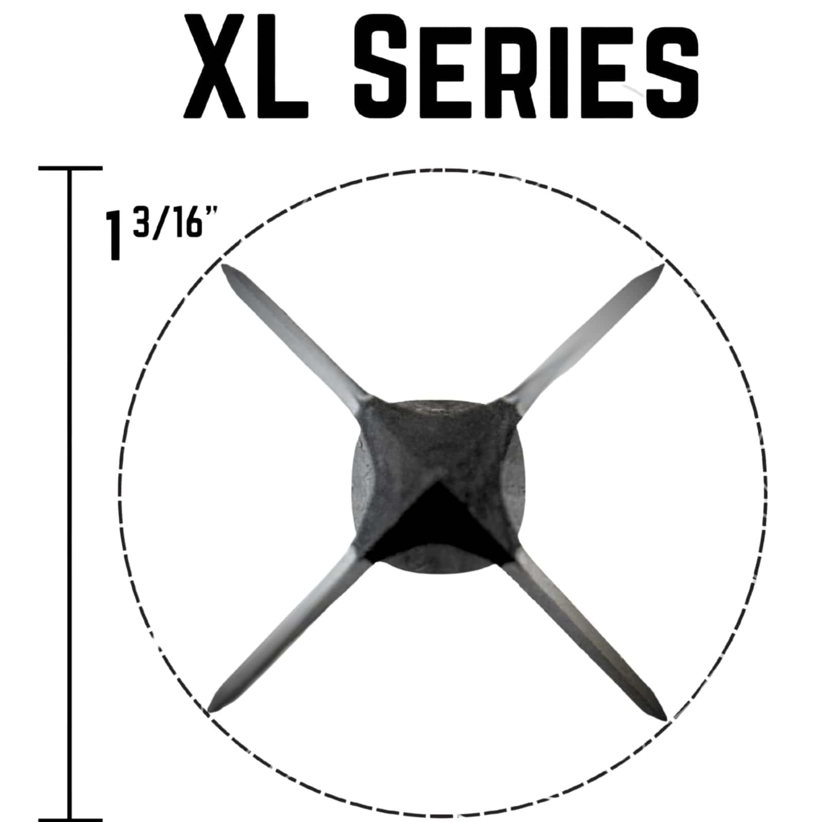 TOTA | 150 grain XL broadhead | 1-3/16-inch solid | fixed blade
